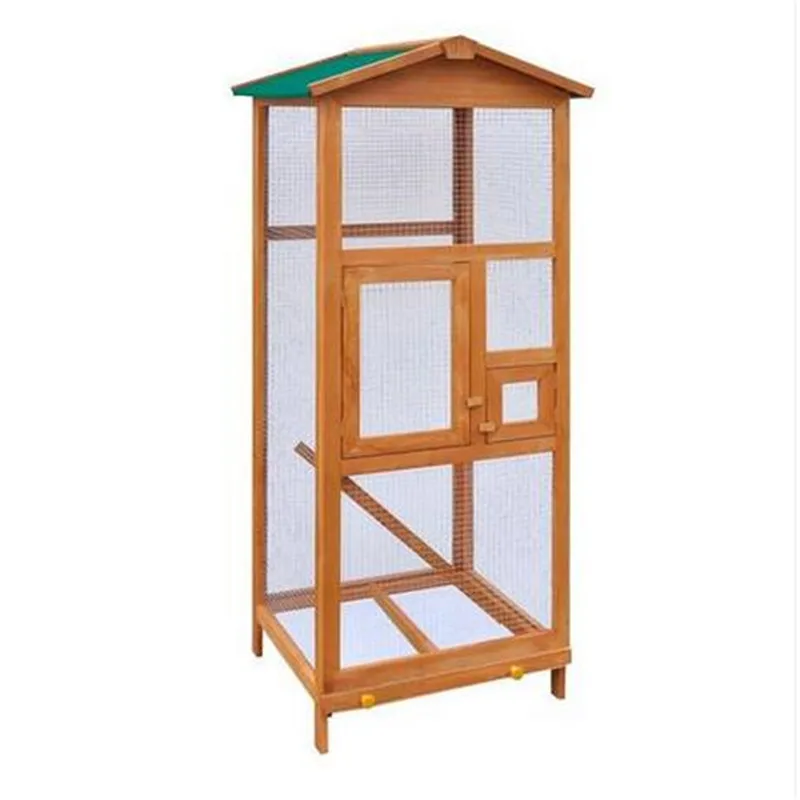 Grossistbyrå Fågelbur Stort trä Aviary med metall Grid Flight Cages för Finches Bird Cages Pet Supplies