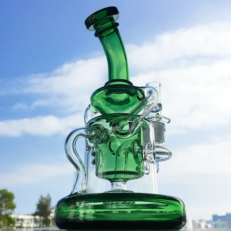 Hookah Water Pipe Glass 6 Green Tornado Recycler Tobacco Bong Smoking Pipe