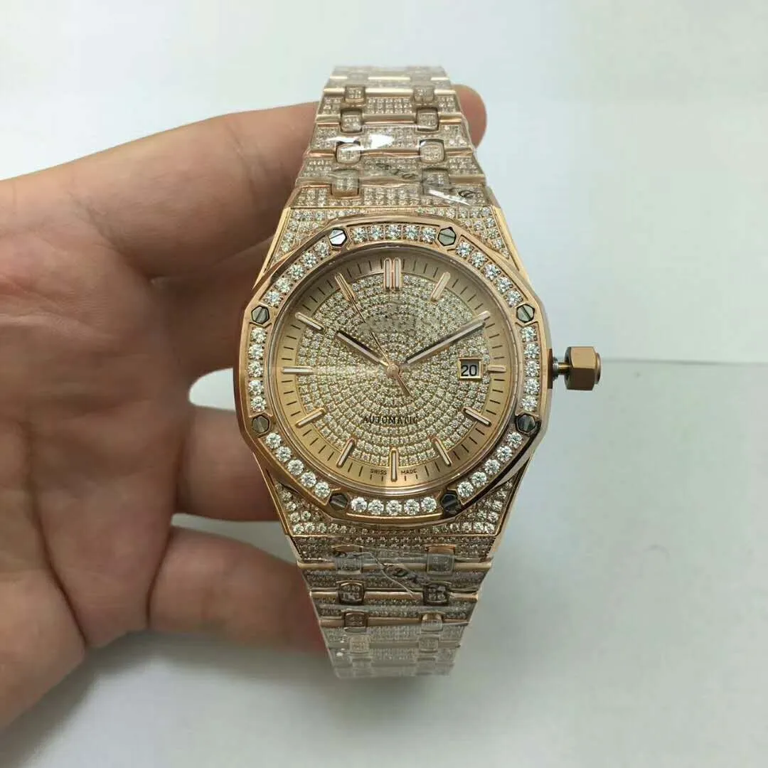 men's automatic mechanical watch.wrist watch, 316 fine steel.Sapphire mirrors.Studded with starry diamond