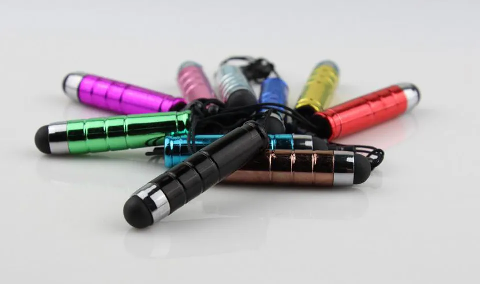 HOT Mini capacitivo Stylus Touch Pen poeira plug para Apple iPhone 4S 4G 3G 3 ipad 2 para celular HTC