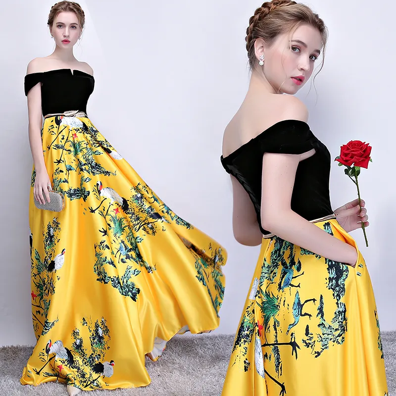 Yaz Elbiseler Çin Geleneksel giyim Modern kadın giyim Uzun Vintage desen qipao elbiseler geliştirilmiş cheongsam tarzı parti elbiseler