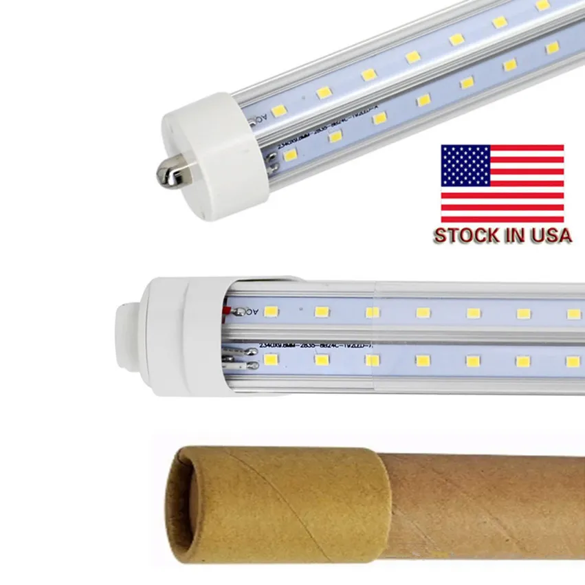 V-Shaped Single Pin FA8 R17D 8ft led tubes lights 8 feet T8 led lights tubes Double Sides AC 85-265V Replacement for Fluorescent Fixture