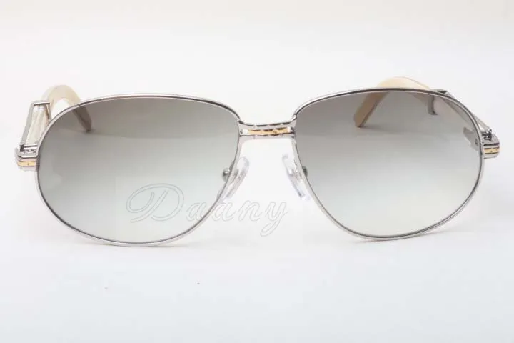 18 new high quality round sunglasses horn glasses 566 natural white glasses men and women sunglasses sunGlasess Size 6116140mm8833560