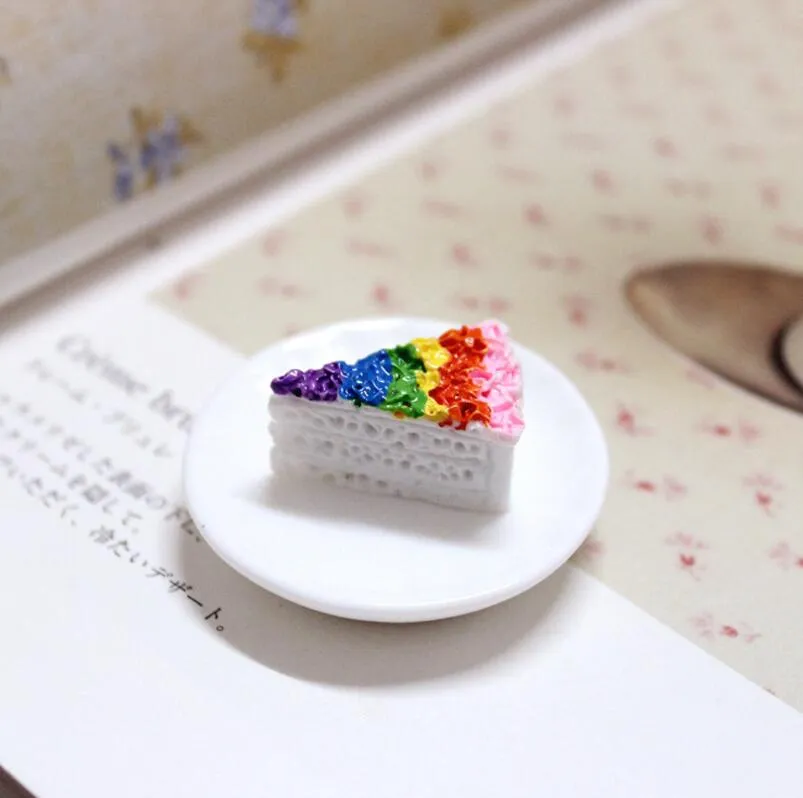 DIY resin accessories Rainbow color cake Novelty Items Simulated cream shell material Chocolate bean ornaments Nail adornment Mobile phone decoration