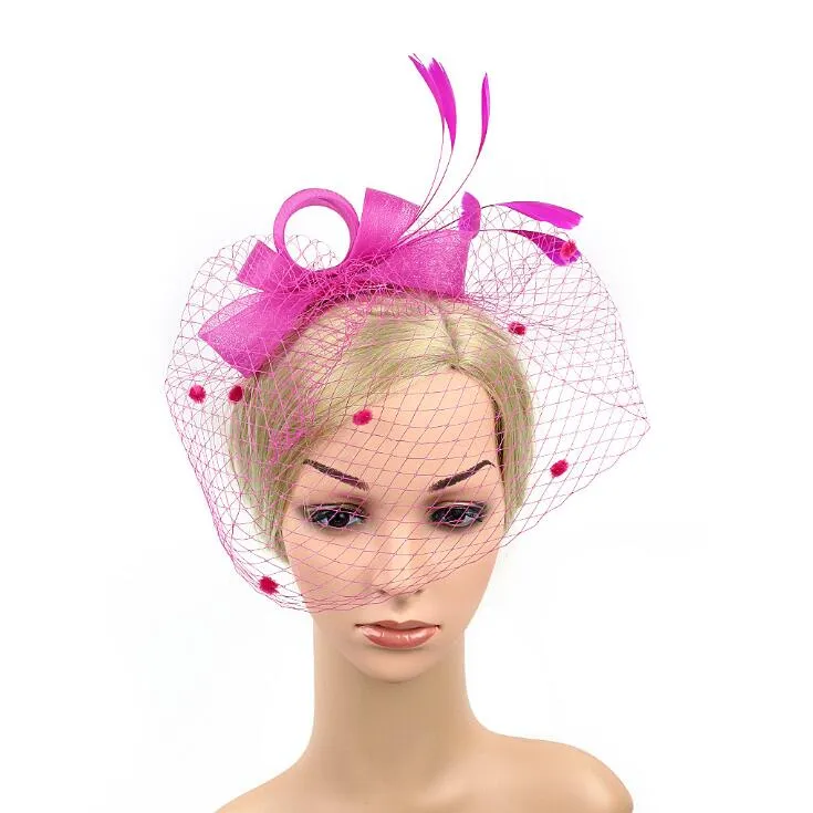 Bridal Fascinator Hat With Birdcage Veil Organza... From  display picture 3