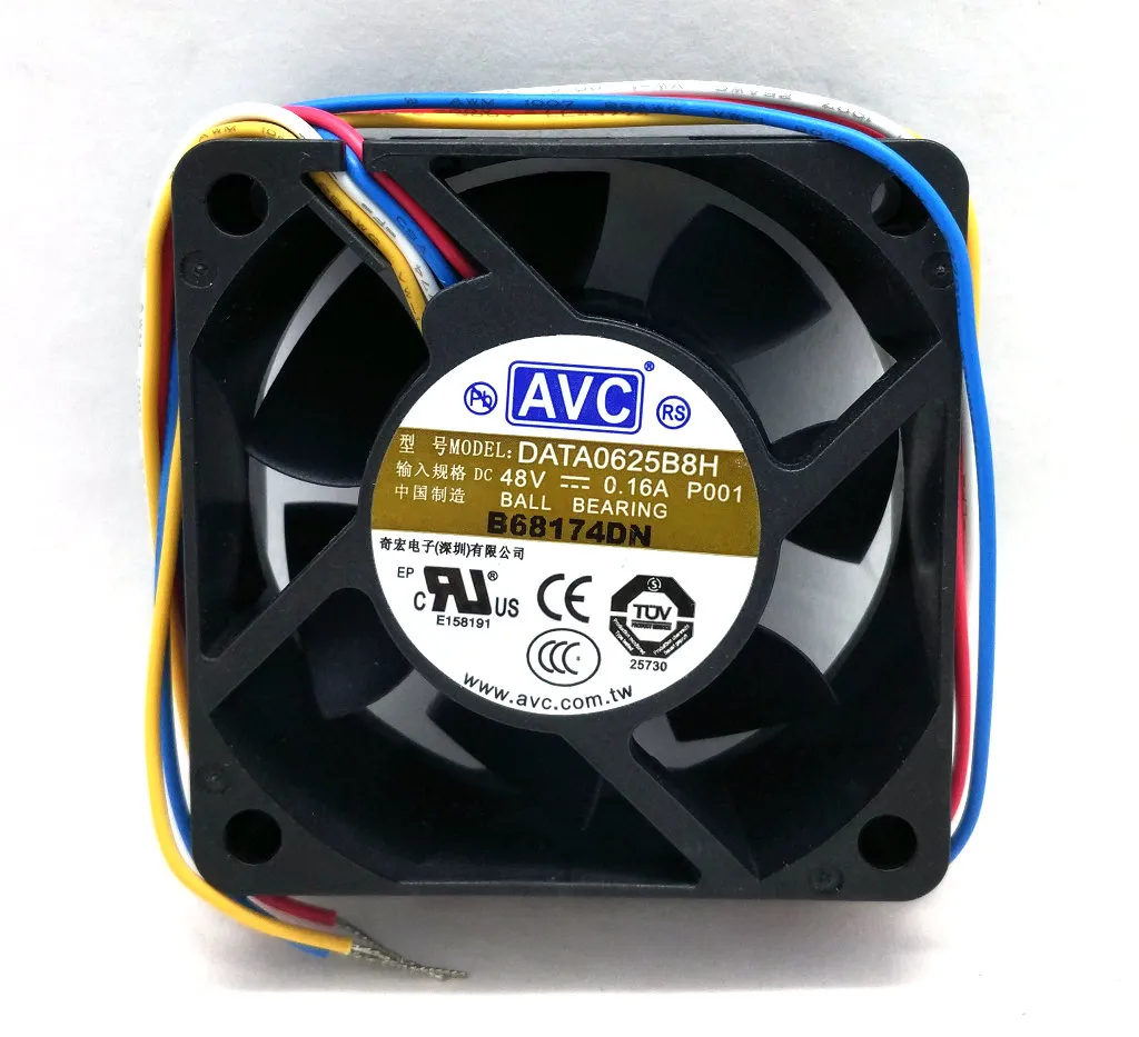 Ny Original AVC Data0625B8H P00 DC48V 0,16A 60*60*25mm 4 LINES Dual Ball Bearing Inverter Cooling Fan