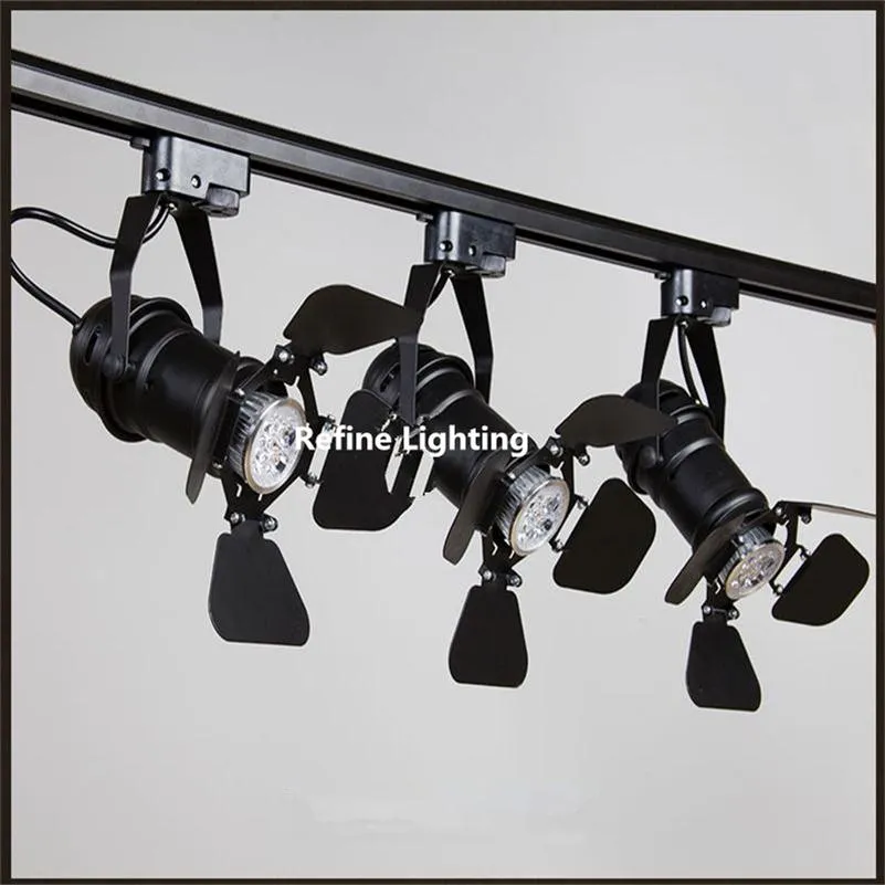 Lampes sur Rail rétro mur LED éclairage de suivi Rail plafonniers vêtements chaussures magasins Loft RH Rural industriel Spot lampe