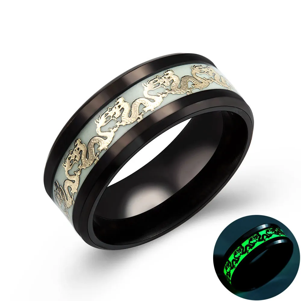 Buy Yellow Chimes Rings for Men Dragon Celtic Inlay Polish Finish Titanium  Steel Golden Ring for Men & Boys at Amazon.in