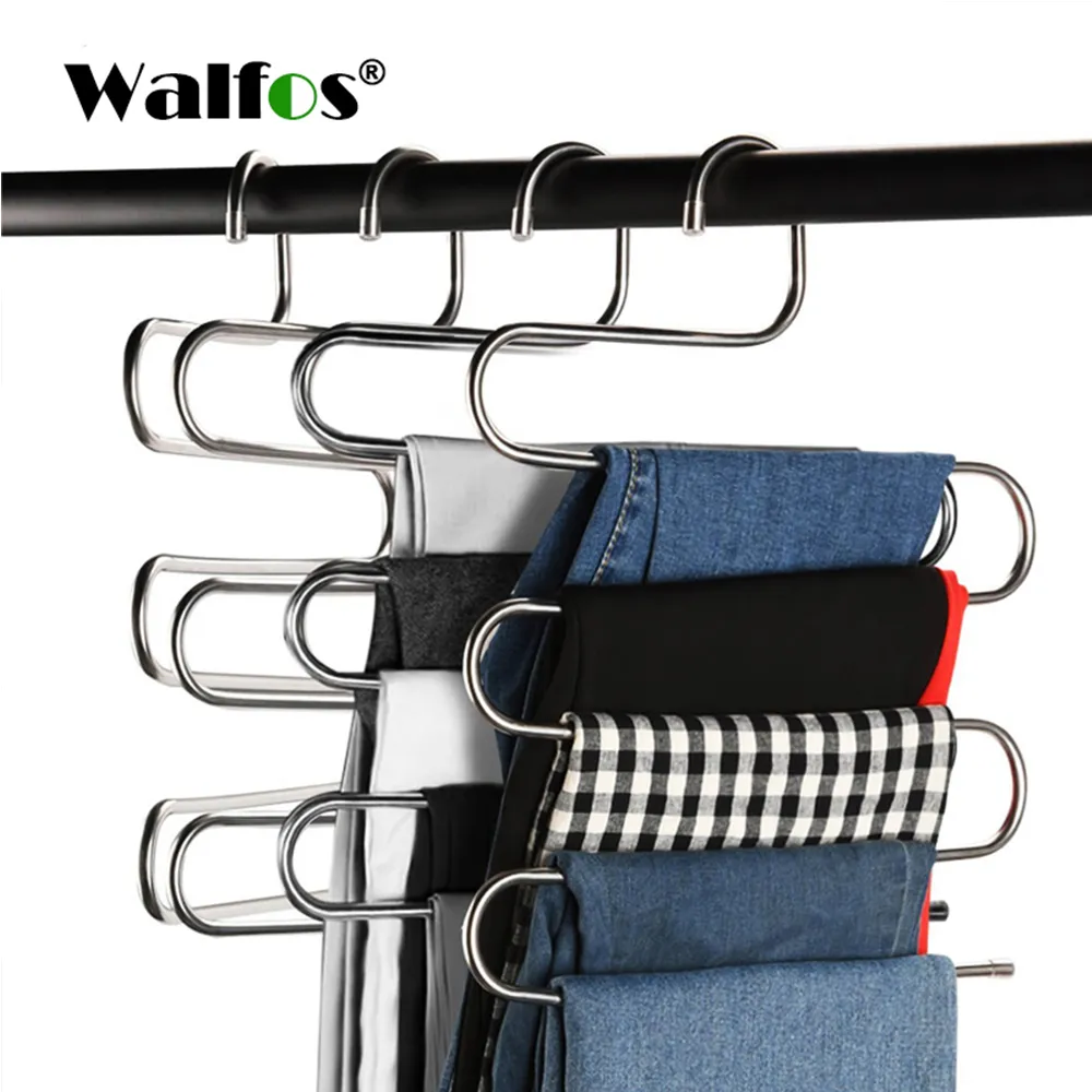 Walfos Magic Calças Cabide Roupas Armário Cinto Cinto Cremalheira Quarto Casa de Banheiro Prateleira Organizador e Armazenamento Acessórios