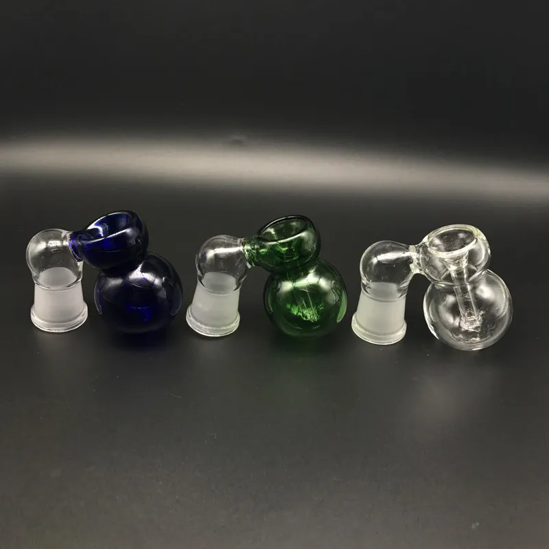 3 colores Cuencos de vidrio para cenizas Macho Hembra 10 mm 14 mm 18 mm Conjunto Bubbler Calabash Glass Ashcatcher Cuencos para vasos de vidrio Bongs Dab Rigs