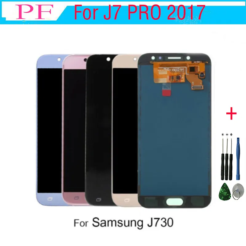 1Piece för Samsung Galaxy J730 LCD J7 Pro 2017 Display J730F SM-J730F LCD-pekskärmsdigitizer Församling för Samsung J730 LCD-ersättning