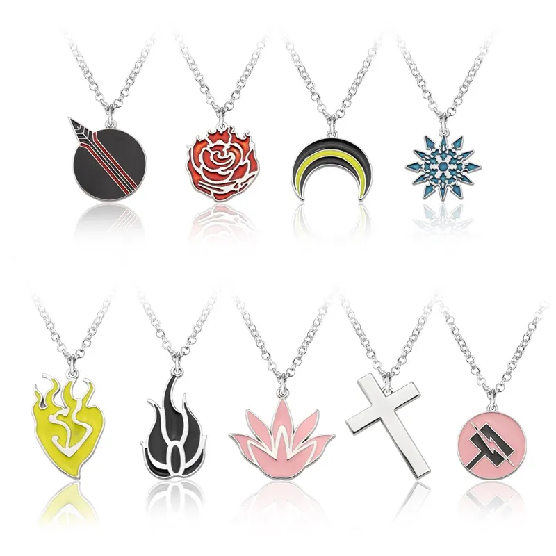 2021 rwby qrow branwen kedja halsband metall hängsmycke med gåva woodbox cosplay otaku ny