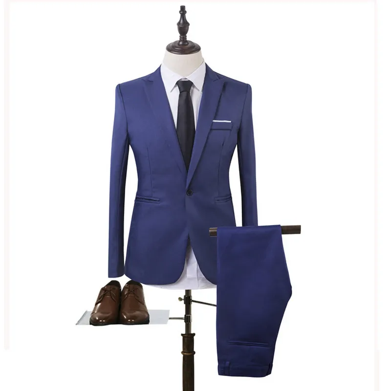 2018 New Plus Size 6XL Mens Suits Wedding Groom Good Quality Men Dress Suits 3 PEIEAD（ジャケット+パンツ）