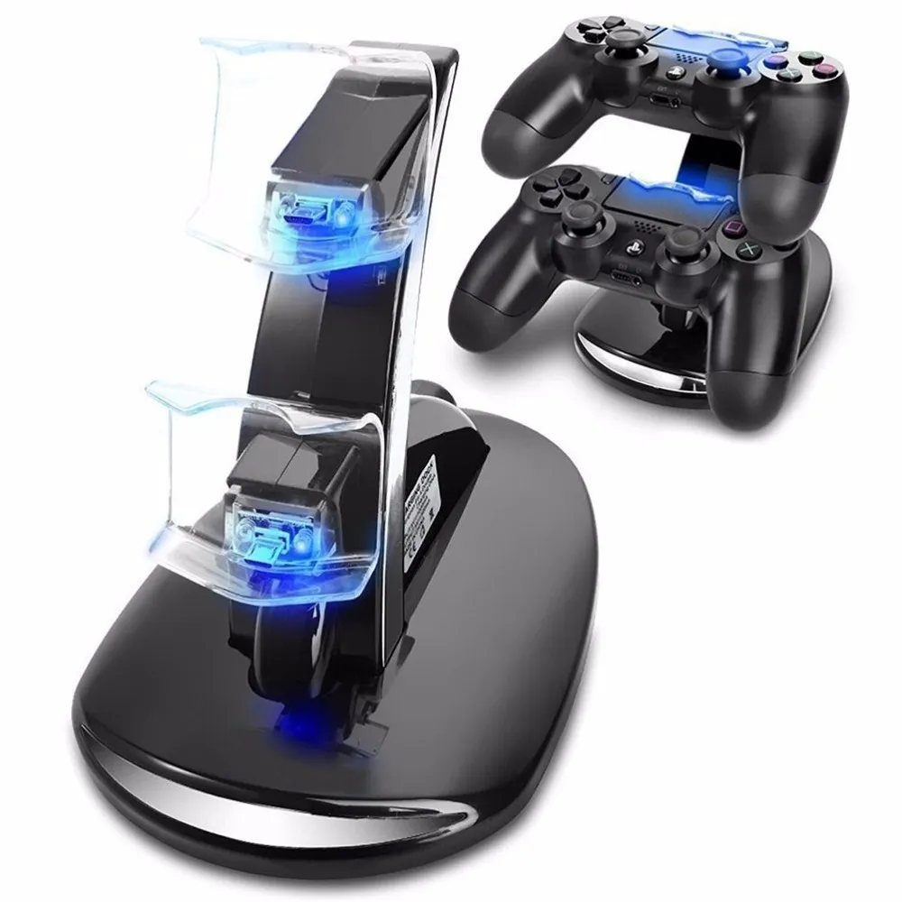 USBデュアルゲームパッド充電器コントローラゲームコントローラ電源充電ステーションスタンドSony PlayStation 4 PS4高品質高速船
