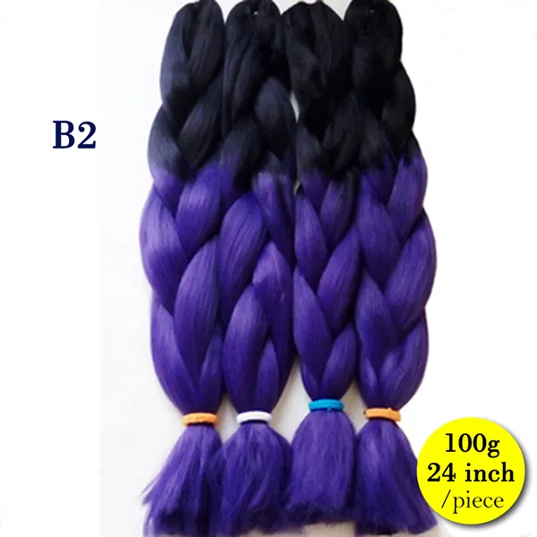 Buy MSBELLE Ombre Braiding Hair Supplies 5Pcs/Lot Hair for Braiding Hair  Ombre 24Inch Jumbo Colorful Braiding Hair Pre stretched  100g/Pcs(Black-Purple Red-Blue) Online at desertcartEcuador