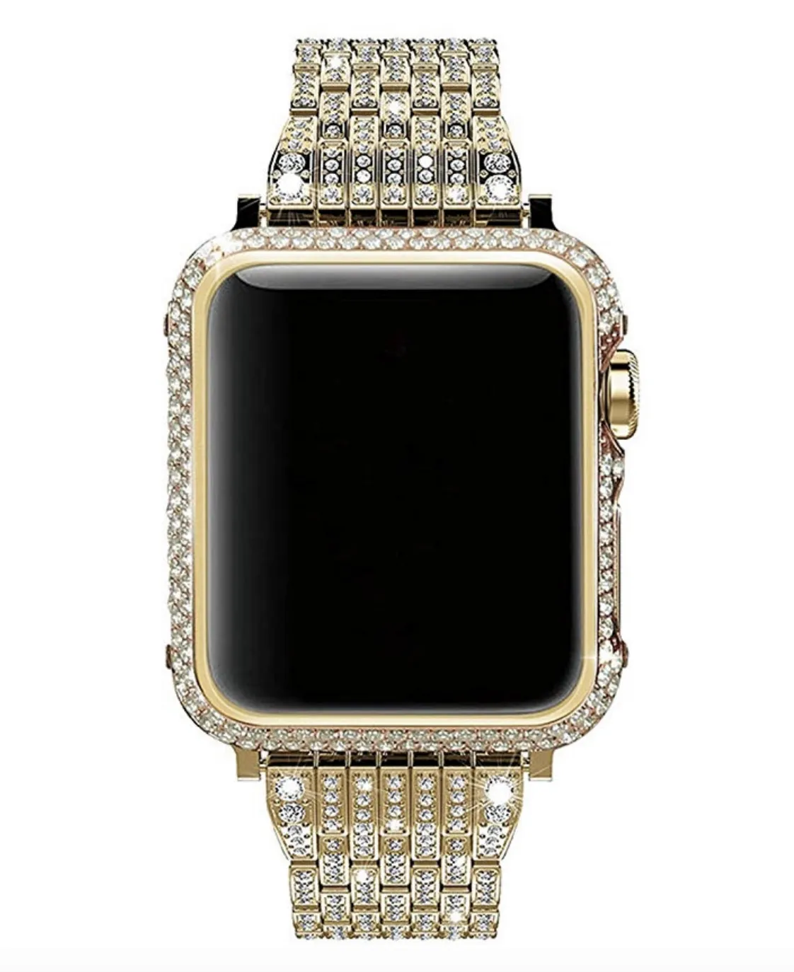 Luxury Protective Case And Watch Strap Set For Apple Watch Series 4 40mm 44mm Gold Plated With Canary Diamond Bracelet From Sun3flower 65.33 DHgate.Com