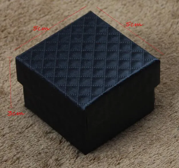 5*5*3cm Smycken Display Box 48stMulti Colors BlackSponge Diamond Patternn Pappersring/örhängen Box Förpackning Presentbox GA56