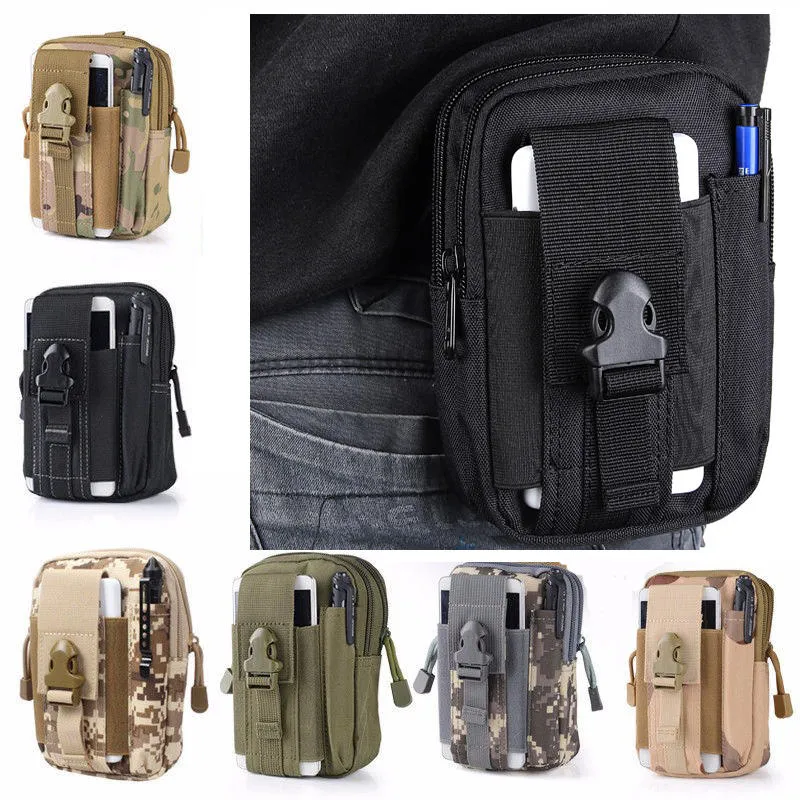 5.5 inch Outdoor EDC Tactical Molle Taille Tas Pack Mannen Mobiele Telefoonhoes Portemonnee Pouch Houder voor iPhone 7 Samsung Camping Wandelen
