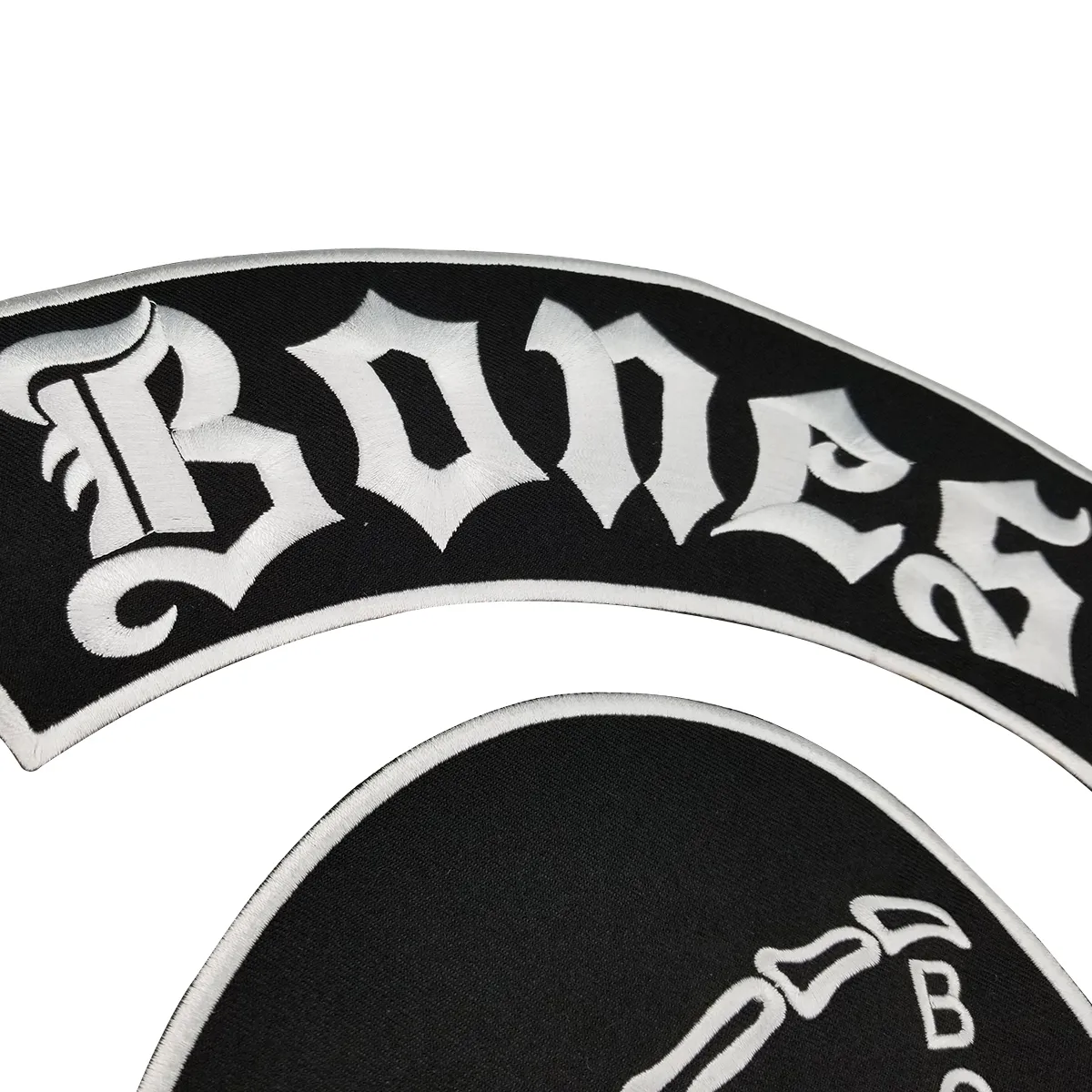 Bone Skull Geborduurde Patch Volledige Rugmaat voor Jas Ijzer Op Kleding Biker Vest Patch Rocker Patch Ship5832659