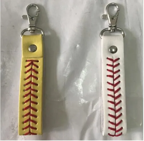 2018 nueva fábrica es llavero de béisbol barato, accesorios de softball de lanzamiento rápido llaveros de costura de béisbol