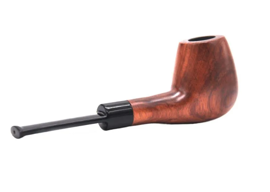 2018 un nouveau type de pipe en bois de nettoyage pipe à tabac en bois de santal rouge poignée courbée porte-cigarette