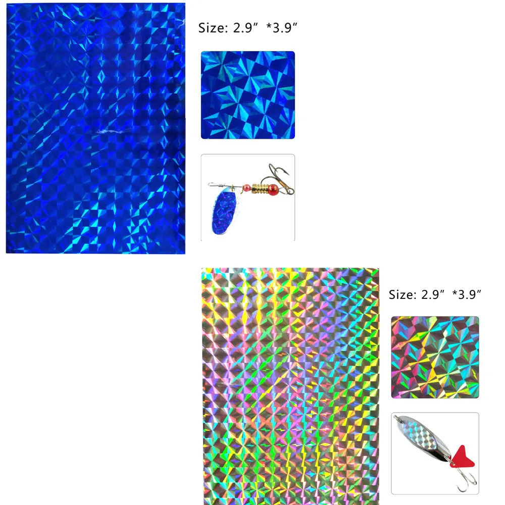 Partihandel-Mixed Color Holografisk lim Film Flash Tape för Lure Making Bindning Matal Metal Hard Baits Sticker