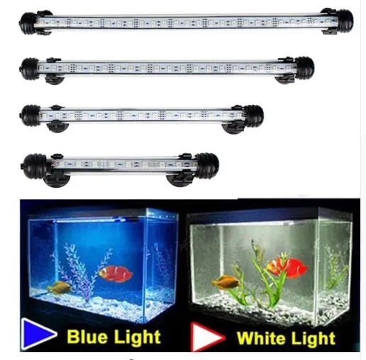 Aquarium Fish Tank 9/12/15/21 LED Light Blue/White 18/28/38/48CM Bar Submersible Waterproof Clip Lamp Decor EU Plug