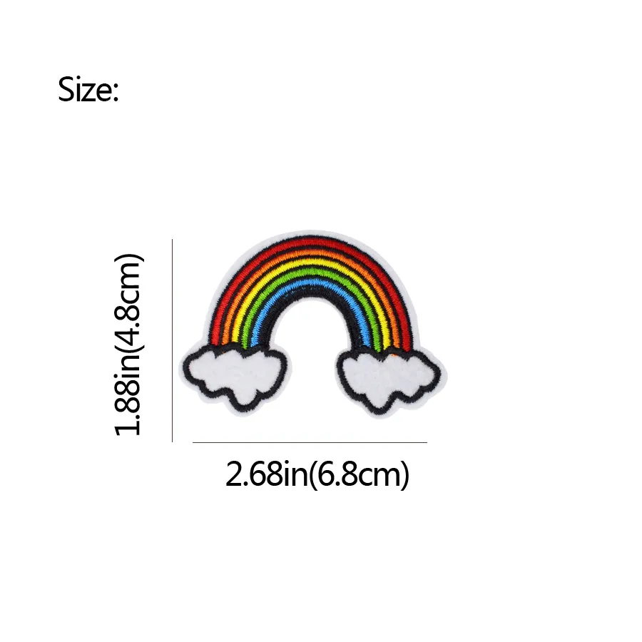 Rainbow Embroidered Patches for Kids Clothing Bags Iron on Transfer Applique Patch for Dress Jeans DIY Sew on Embroidery Sti252r