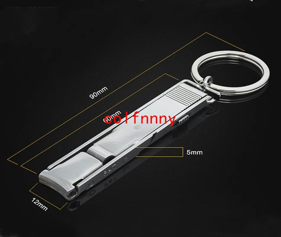 100 pçs / lote Transporte Rápido de Aço Inoxidável Ultra-fino Dedo da Mão Dobrável Prego Clippers Cutter Trimmer Ferramentas Keychain Qualidade Alta