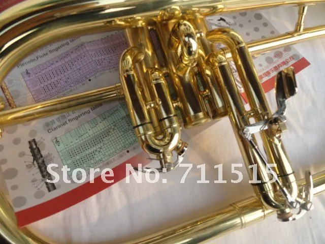 VOES New Arrival Bb Trumpet Yellow Brass Gold Lacquer Flugelhorn Advanced B Flat Instrument For Students 