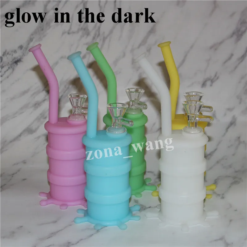 Hookahs Silicone Sherlock Dab Rig Water Bong Pipe Portable Silicon Smoking Pipes Unbreakabale Bubbler with Glass Diffuse Downsteam