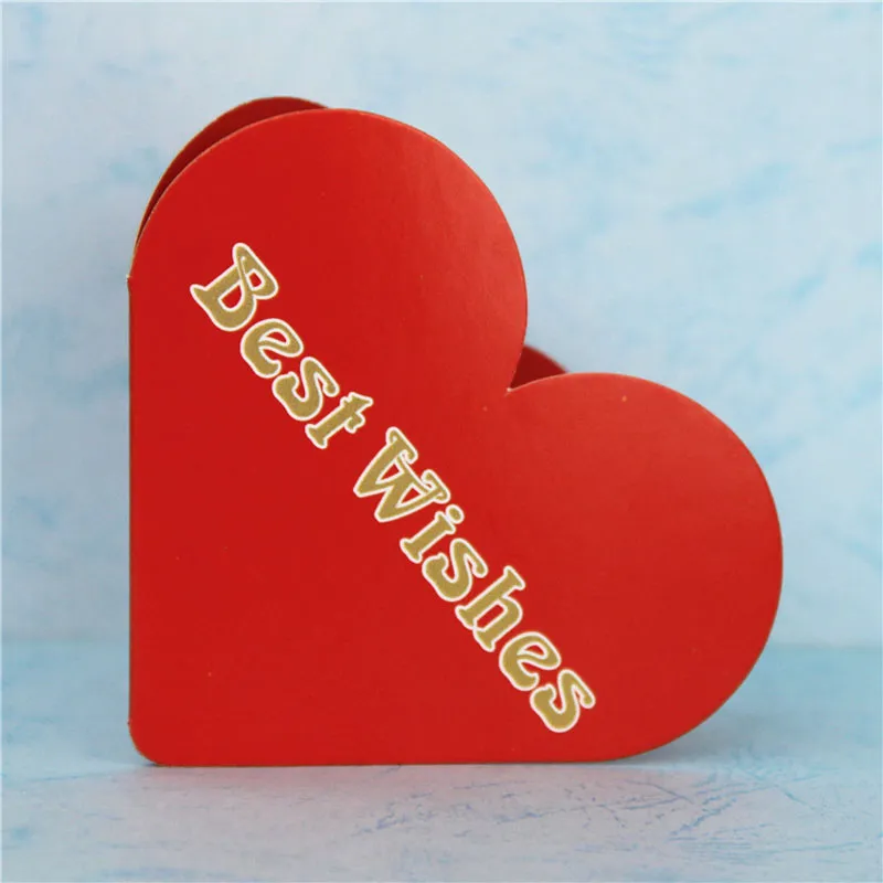 Sevgililer günü tebrik kartları tatlı kalp şeklinde mini sevgilisi için boş tebrik kartları / düğün müteşekkir kağıt kartı ZA5977