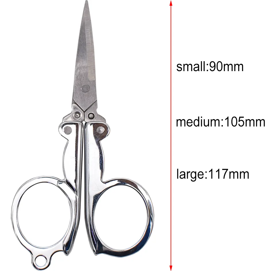 Portable Folding Stainless Steel Scissors Mini Folding Scissors Travel  Scissors Color Silver