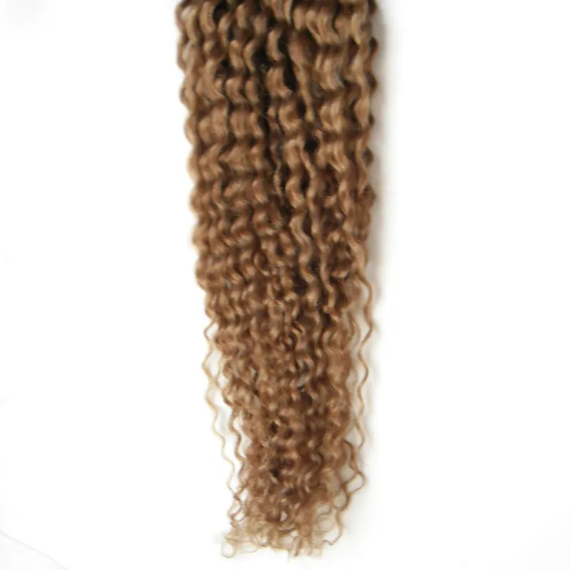 Light Brown Micro Loop Extensions 100Gpcs Micro Loop 1G Curly Micro Bead Hair Extensions9872602