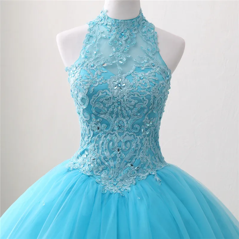 2018 New Sweetheart Ball Gown Quinceanera Abiti in rilievo Prom Sweet 16 Dress Plus Size Lace Up Vestido De 15 Ano Q69