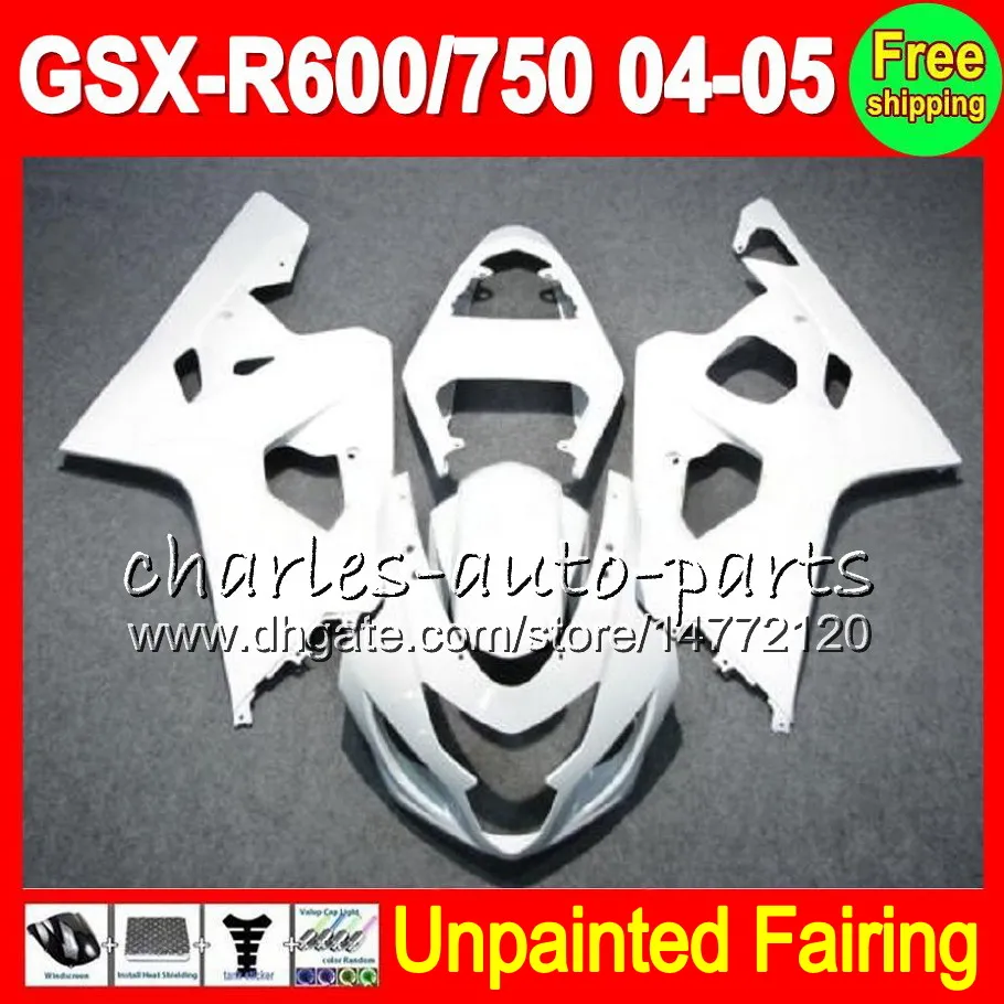 8Gifts UNPAINTED Full Fairing Kit för SUZUKI GSX-R600 GSX-R750 04-05 GSXR600 GSXR750 GSXR 600 750 K4 04 05 2004 2005 Fairings Bodywork Body