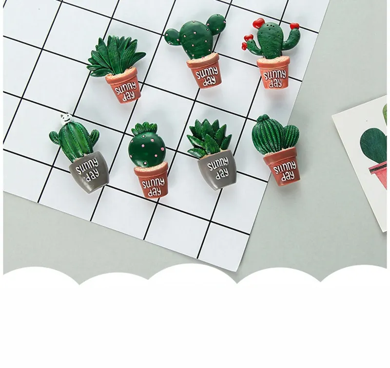 Lot de 12 Pièces Cactus Aimant 3D Frigo, Autocollant Réfrigérateur Aimant  Decoratifs pour la Maison, Armoires de Bureau, Tableaux Blancs et Photos,  Mignon Cactus Magnet Vert