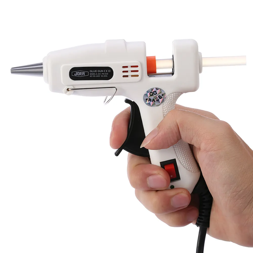 Freeshiping 25W Professional Hot Lim Gun Mini Handy High Temp Heater Hot Melt Lim Gun Värme Hantverk Reparation Verktyg med 50st / lot limpinnar