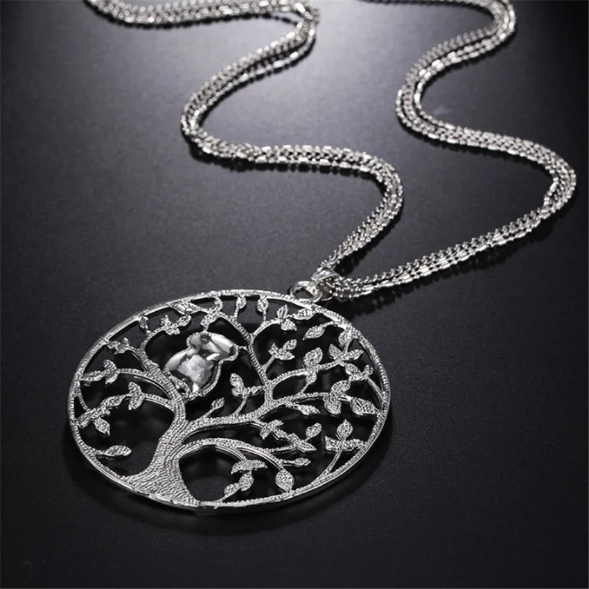 Petit cristal Animal hibou pendentif collier chaîne multicouche arbre de vie colliers bijoux SilverRose or pour femmes cadeau femme co8535168