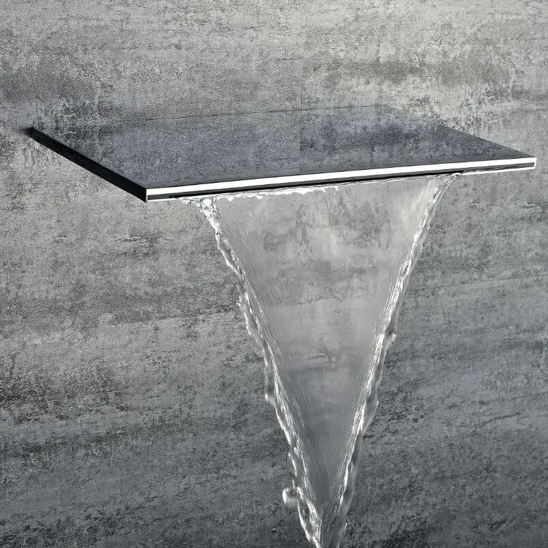 Wall Mounted Waterfall Shower Heads Big Water Shower Bathroom Concealed