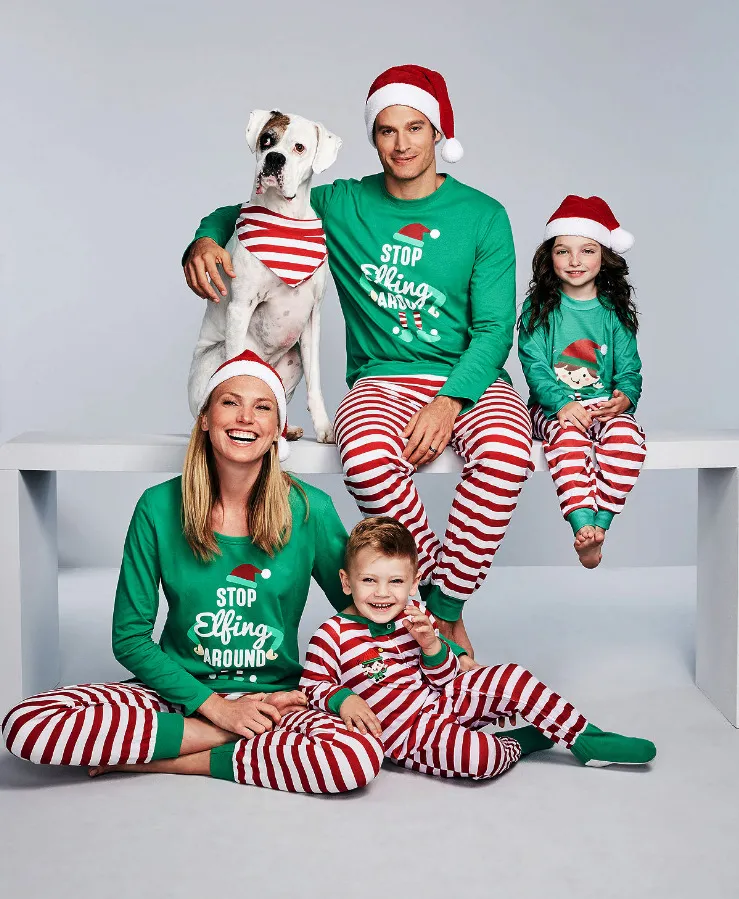 Família Natal Pijamas Família Combinando Roupas Combinando Mãe Filha  Pijamas 2018 Moda Pai Filho Mãe Ano