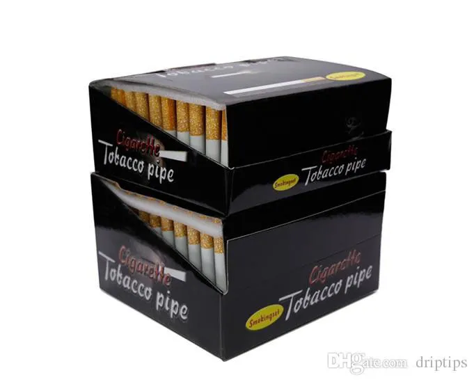 Tubi fumatori a forma di sigaretta Tubi metallici in lega di alluminio 100 pezzi / scatola 78mm 55mm Lunghezza One Hitter Tubi tabacco fumatori