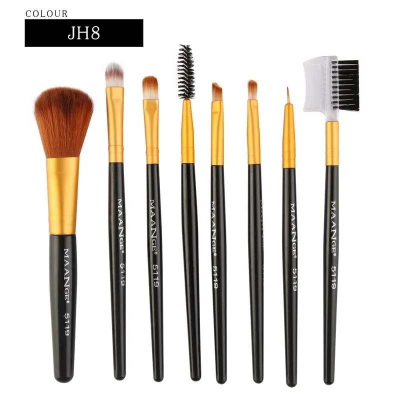 MAANGE 8-teiliges Make-up-Pinsel-Set für Foundation, Puder, Lidschatten, Eyeliner, Lippen, Wimpern, Make-up-Pinsel-Set, Kosmetik-Werkzeug, Shader, synthetisches Haar