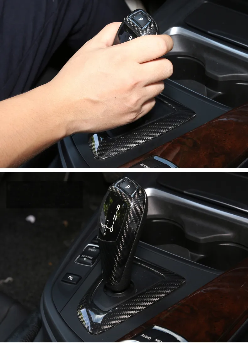 Carbon Fiber Schaltknauf Schalthebel Gear Shift Trim für BMW X5 X6