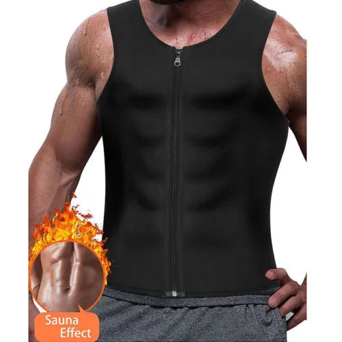 Herren Abnehmen Neopren Weste Hot Trainer Shapewear Sweat Shirt Body Shaper Taille