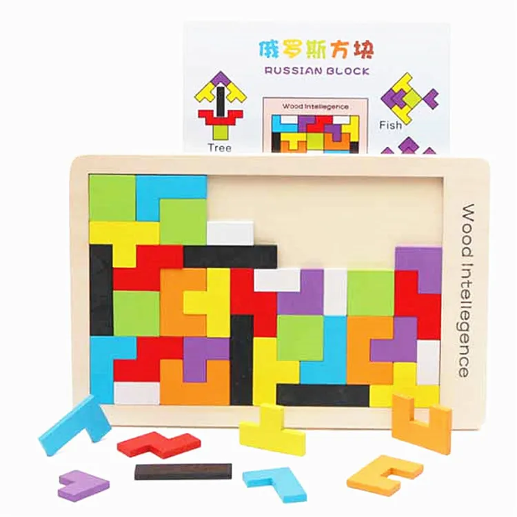 Ahşap Tangram Zeka Bulmaca Oyuncaklar Tetris Oyunu Kız Erkek Okul Öncesi Magination Entelektüel Eğitim Çocuk Hediye Komik gadgets