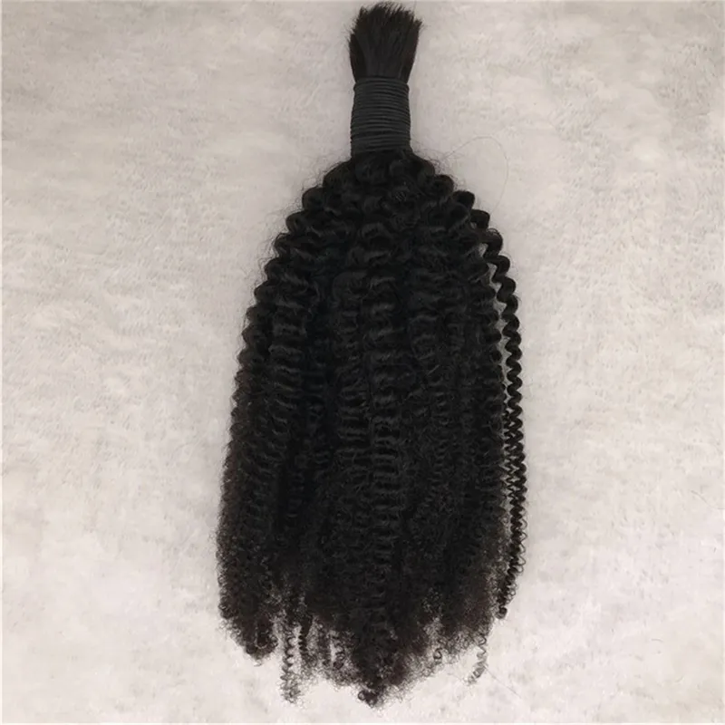 未処理の人間の変態巻き毛バルクは、1つのバンドル10-26インチfdshineの編みのためのブラジルのマレーシアのカンボジアの髪の毛の髪の毛ない