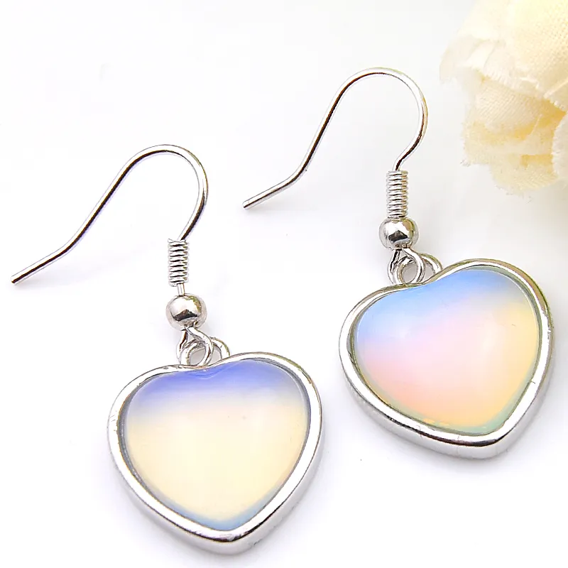 Luckyshine Newest 925 silver plated small and exquisite Moonstone Glass crystal Earring jewelry EA030