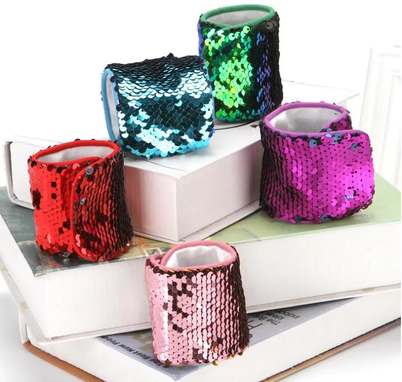 Mermaid Sequin Bracelet DIY Teenager Kids Sequin Wristband Stress Reliever Jewelry Custom Personalized Novelty Design1859523