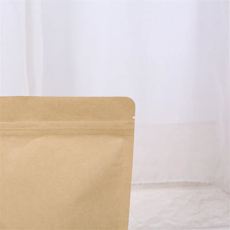 Zipper Brown Kraft Aluminiserande påse, stå upp Kraft Paper Aluminium Folie Bag Förstabilt Grip Seal Food Grade LZ1873